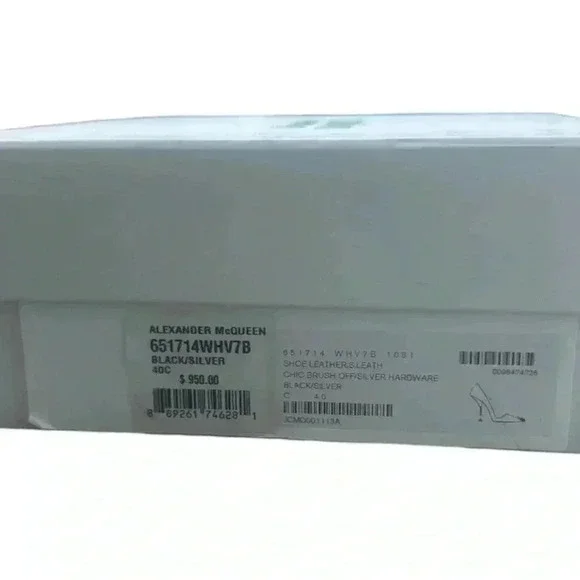 Alexander McQueen Black Studded Pointed Toe Pumps Sz 40 - Picture 5 of 11